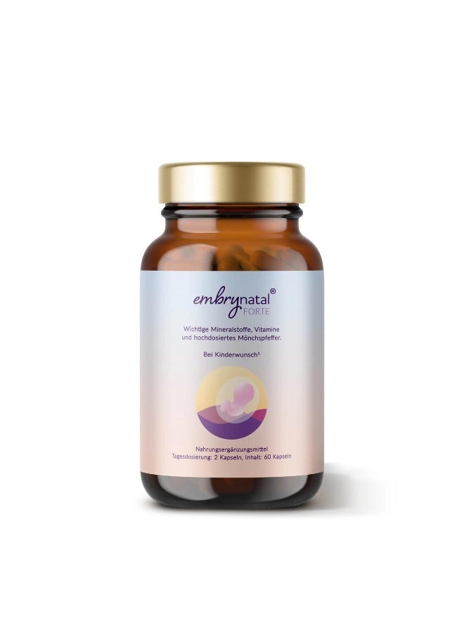 Embrynatal Forte Women – Plant-Based Fertility Support Supplement, Vitamins & Minerals for Hormonal Balance & Ovulation, 60 Capsules - Image 2